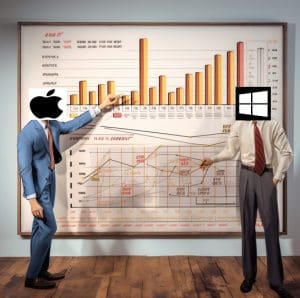Competing Apple and Windows Share Values